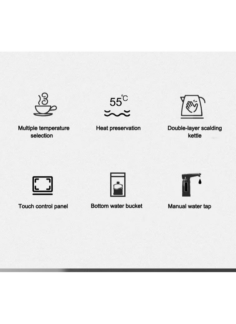 Intelligent Water Dispenser with Bottom Loading hot & Room Temperature Options ,Vertical Tea Bar Machine with Remote Control ,Smart Temperature Sensor, Durable for Home, Office & Kitchen
