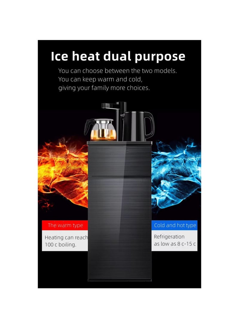 Intelligent Water Dispenser with Bottom Loading hot & Room Temperature Options ,Vertical Tea Bar Machine with Remote Control ,Smart Temperature Sensor, Durable for Home, Office & Kitchen