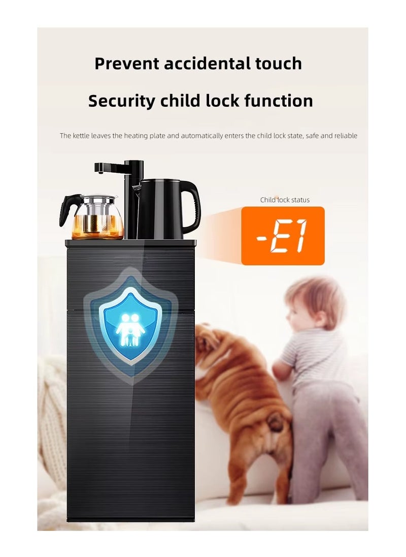 Intelligent Water Dispenser with Bottom Loading hot & Room Temperature Options ,Vertical Tea Bar Machine with Remote Control ,Smart Temperature Sensor, Durable for Home, Office & Kitchen