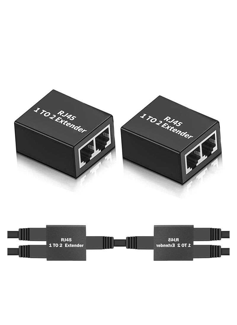 SYOSI - Ethernet Splitter RJ45 1 to 2 Splitter Coupler LAN Internet Divider Network Adapter Female to Dual Female Ethernet Connector Socket Extender for Cat5 Cat5e Cat6 Cat7 Cat8 Cables - Image 1