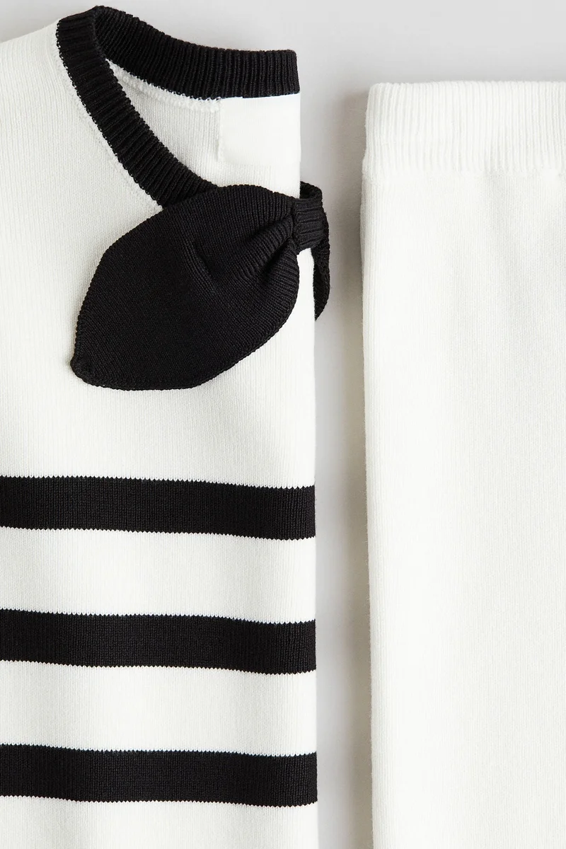 اتش اند ام طقم محبوك بتصميم ناعم - عبوة من قطعتين