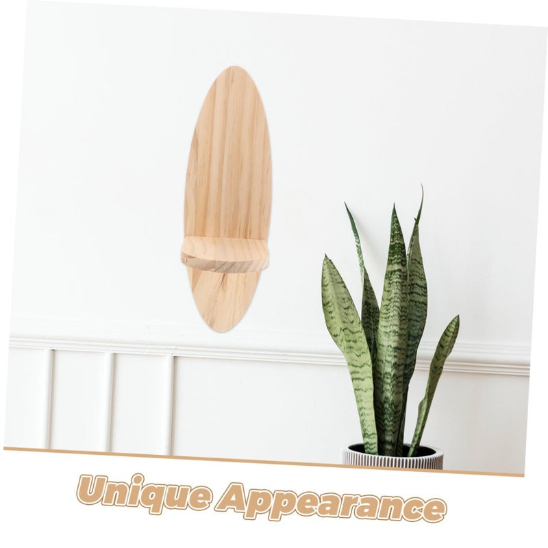 Modern Oval Wooden Floating Shelf For Living Room Wall Decor - Image 3