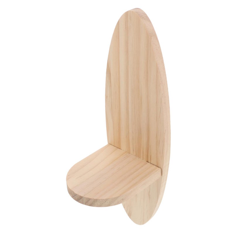 Modern Oval Wooden Floating Shelf For Living Room Wall Decor - Image 1
