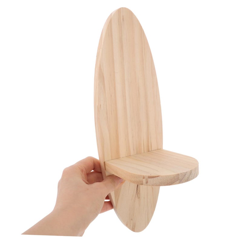 Modern Oval Wooden Floating Shelf For Living Room Wall Decor - Image 4