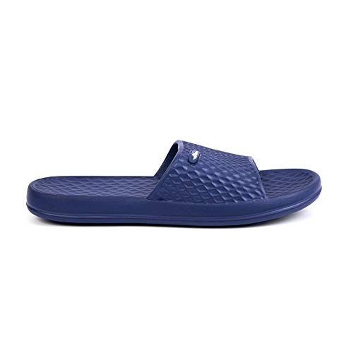 FUNKYMONKEY Women's Shower Slides - Non Slip Quick Drying Sandals for Women – Lightweight Pool Beach Bathroom Slippers Indoor Outdoor(6 M US, Navy) - Image 2