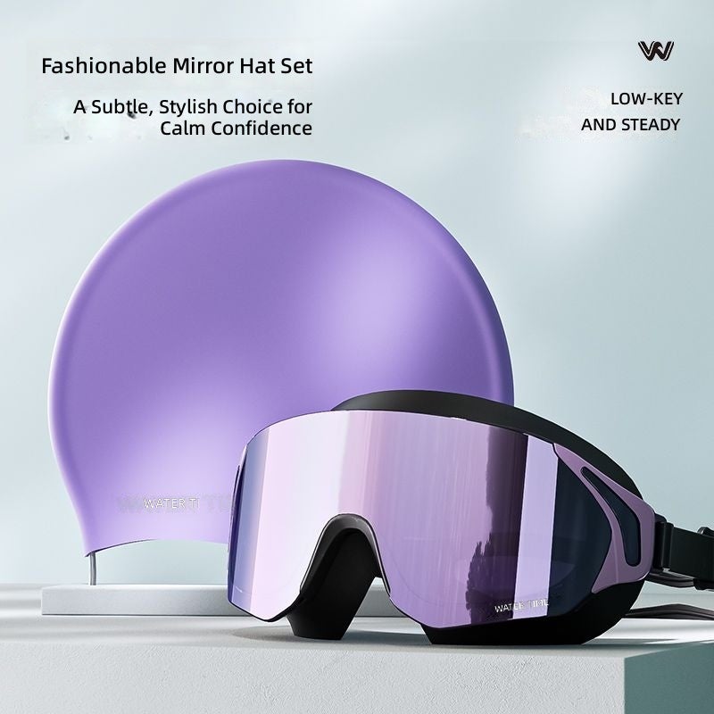 WaterTime Anti-Fog HD Waterproof Swimming Goggles with Prescription Lenses & Swim Cap Set - Large Frame for Men and Women - Image 4
