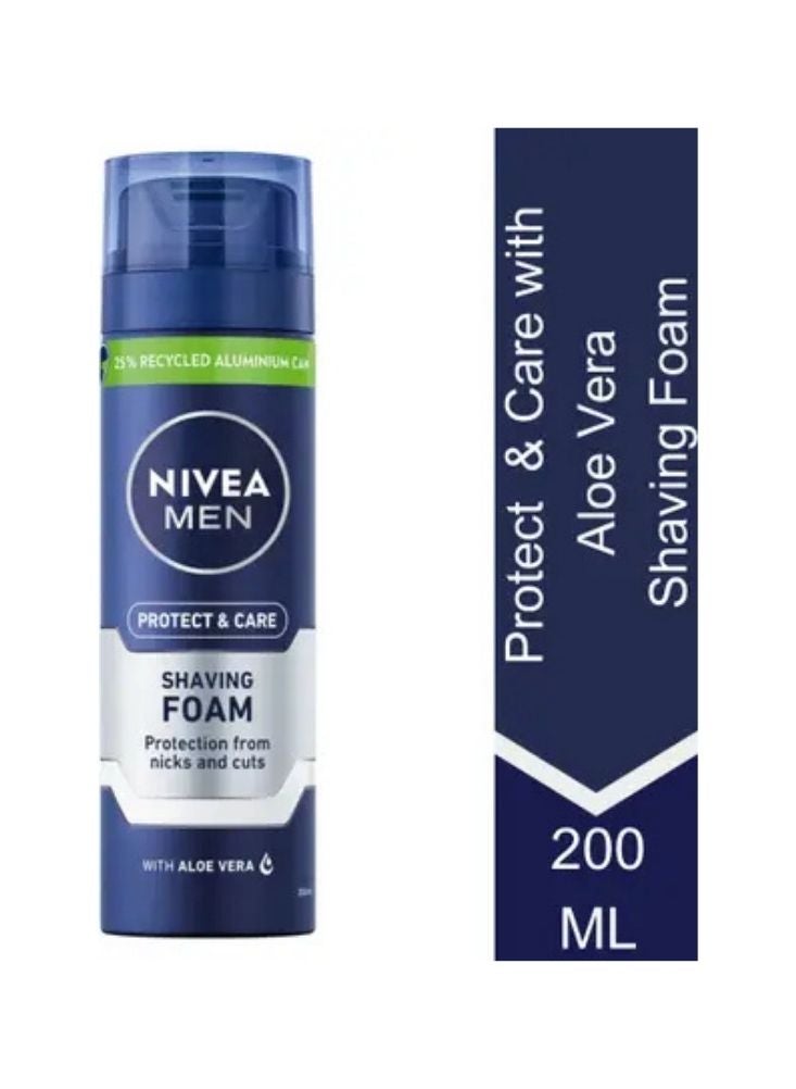 Nivea Men Protect & Care Shaving Foam – Aloe Vera Smooth Shave Protection 200ml - Image 1