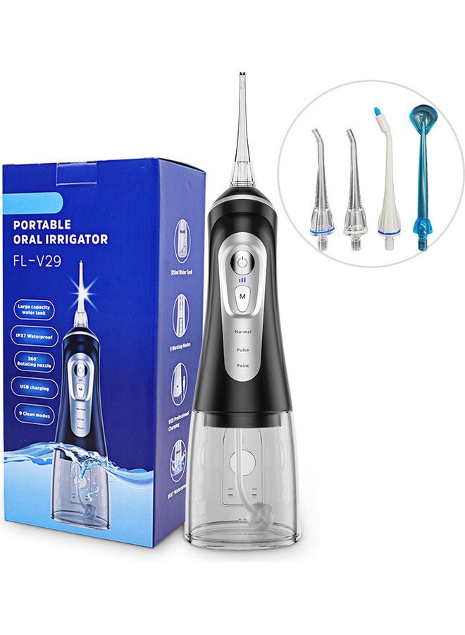 waterpulse Portable Dental Water Flosser Black/Clear - Image 1