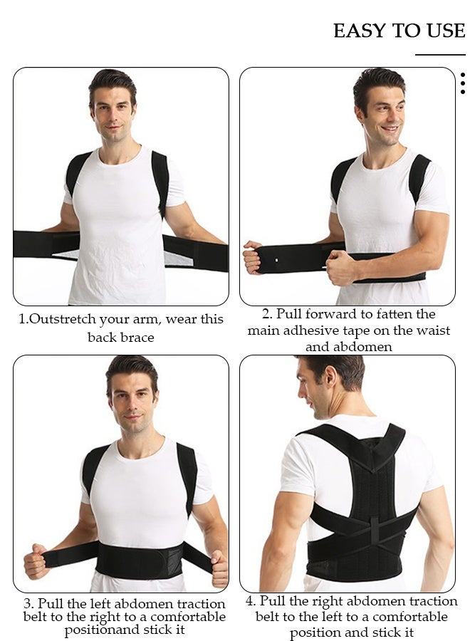 DUNISO Posture Corrector for Women and Men, Back Brace Fully Adjustable & Comfy, Muscle Memory Support Straightener, Providing Pain Relief from Neck, Shoulder, and Upper and Lower Back - Image 4