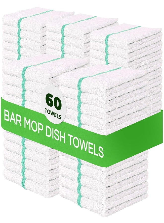 Towels N More مناشف تنظيف المطبخ من Towels N More، 60 قطعة، 30 أونصة من القطن، قابلة لإعادة الاستخدام، بجودة تجارية (مخطط أخضر) - Image 1