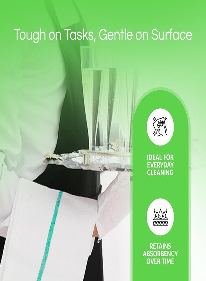 Towels N More مناشف تنظيف المطبخ من Towels N More، 60 قطعة، 30 أونصة من القطن، قابلة لإعادة الاستخدام، بجودة تجارية (مخطط أخضر) - Image 4