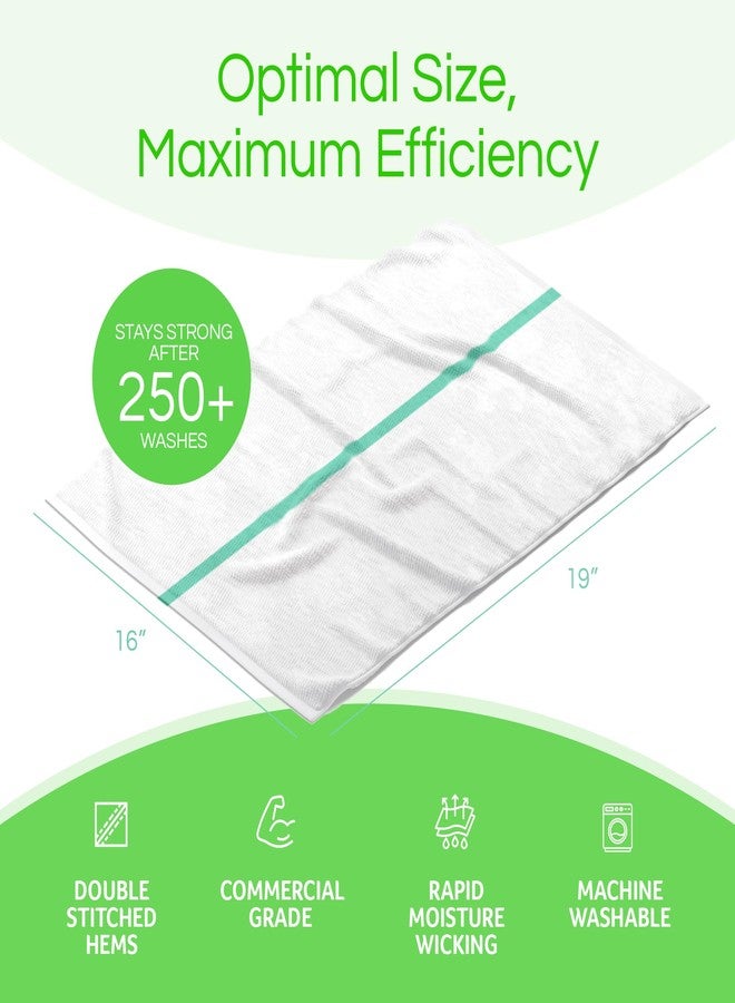 Towels N More مناشف تنظيف المطبخ من Towels N More، 60 قطعة، 30 أونصة من القطن، قابلة لإعادة الاستخدام، بجودة تجارية (مخطط أخضر) - Image 3