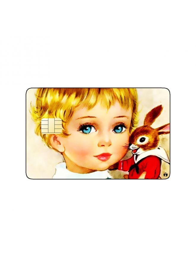 RKN PRINTED BANK CARD STICKER Beautiful Kid Drawing With Buny - Image 2
