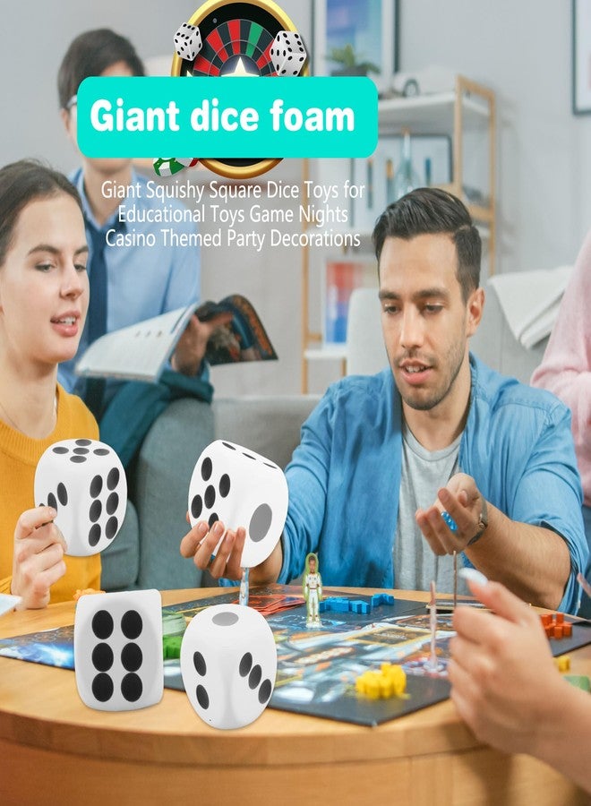 Cotiny 4 Pcs 6 Inches Foam Dice Large Giant Foam Dice Toy for Board Game Birthday Casino Themed Party Decorations, 4 Colors (Color Style 1) - Image 3