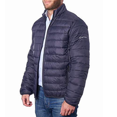 Alpine Swiss Niko Men’s Puffer Jacket | Warm Down Alternative Insulated Coat | Packable, Water-Resistant & Windproof Winter Outerwear with Zipper Pockets NVY M - Image 3