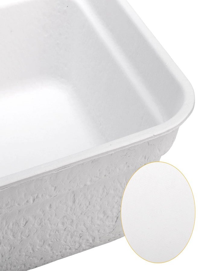 WUWEOT 8 Pack Disposable Cat Litter Boxes, White Cardboard Litter Liner Tray, 16.7" x 12.7" x 4.1" Portable Pet Litter Pan for Hamster, Guinea Pig, Mice, Bunny, Bunny, Small Animals - Image 3