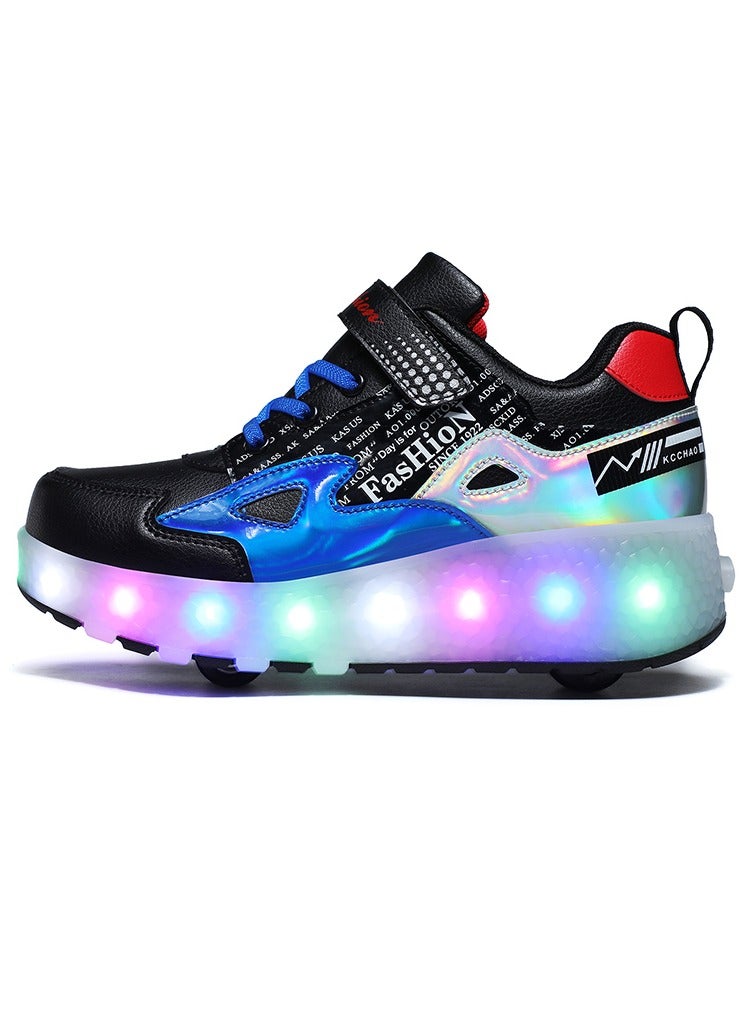 LITTLE ROCKZ LED Flash Light Fashion Shiny Sneaker Skate Heelys Shoes With Wheels And Lightning Sole - Image 5