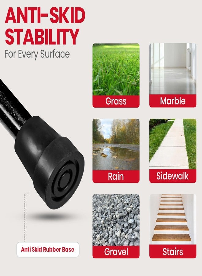 AGEasy (Max Group) Foldable Walking Stick|Enhanced Stability for Mobility Challenges | Adjustable, Anti-Slip, Ergonomic Grip | Supports Good Posture, Durable Material, Versatile Aid (Black) - Image 5