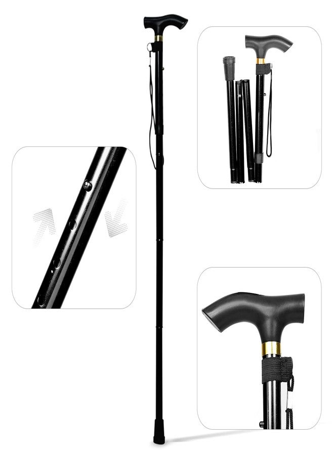 AGEasy (Max Group) Foldable Walking Stick|Enhanced Stability for Mobility Challenges | Adjustable, Anti-Slip, Ergonomic Grip | Supports Good Posture, Durable Material, Versatile Aid (Black) - Image 1