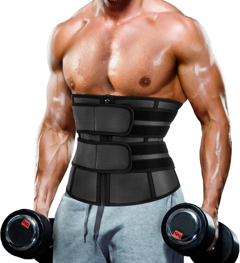 MOLUTAN Waist Trainer Trimmer for Men Tummy Control Shapewear Neoprene Sweat Belt Slimming Body Shaper - Image 1