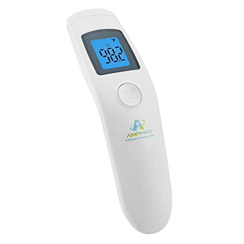 Amplim Non-Contact Forehead Thermometer for Kids and Adults - Touchless Digital Fever Thermometer with Temporal Head Function - No-Touch Baby Thermometer for Accurate Temperature Reading - Image 1