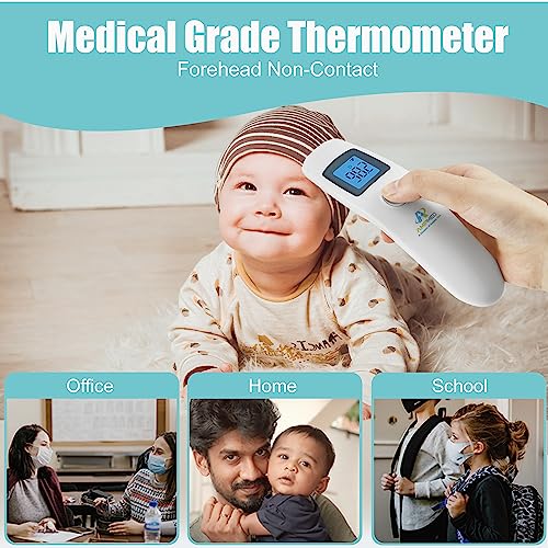 Amplim Non-Contact Forehead Thermometer for Kids and Adults - Touchless Digital Fever Thermometer with Temporal Head Function - No-Touch Baby Thermometer for Accurate Temperature Reading - Image 4