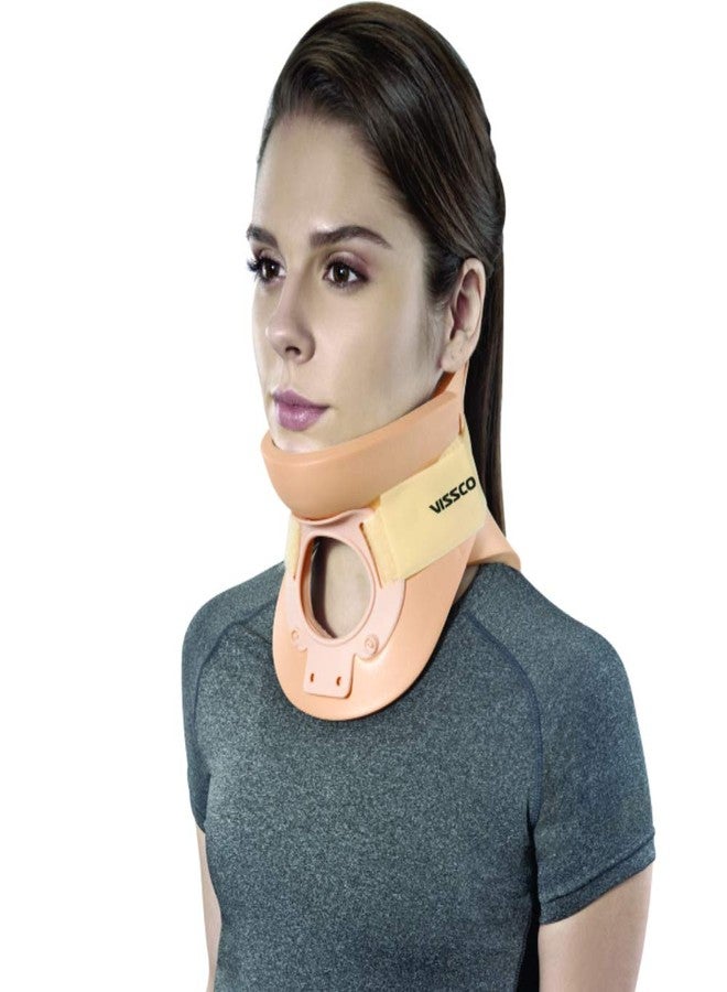 Vissco Cervical Collar (Philadelphia)- Rigid Neck Brace for Cervical Spine Immobilization and Pain Relief, Firm Neck Support for Fractures and Post-Surgery, for Men and Women- Small (Beige) - Image 1