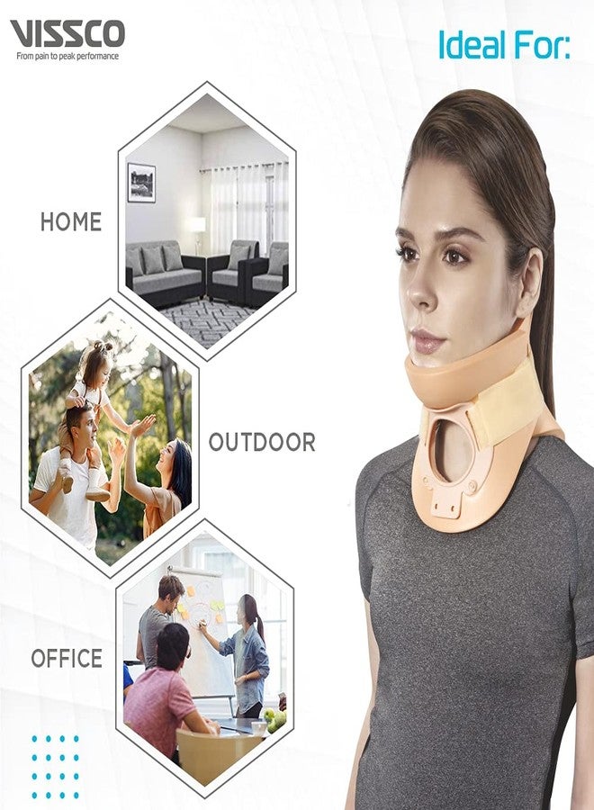 Vissco Cervical Collar (Philadelphia)- Rigid Neck Brace for Cervical Spine Immobilization and Pain Relief, Firm Neck Support for Fractures and Post-Surgery, for Men and Women- Small (Beige) - Image 5