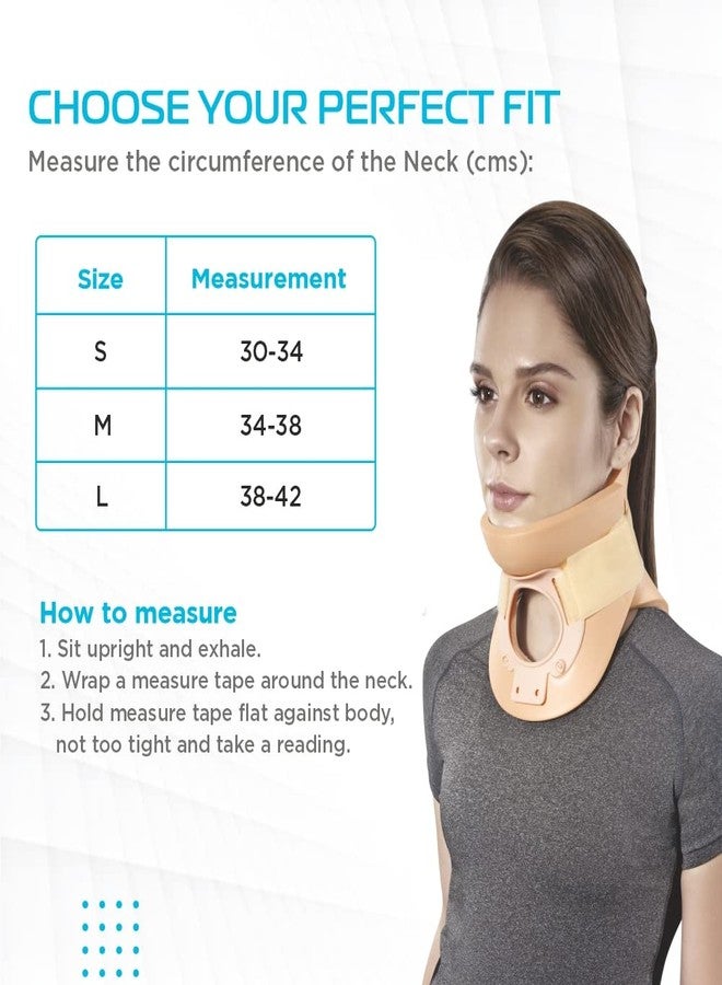 Vissco Cervical Collar (Philadelphia)- Rigid Neck Brace for Cervical Spine Immobilization and Pain Relief, Firm Neck Support for Fractures and Post-Surgery, for Men and Women- Small (Beige) - Image 2