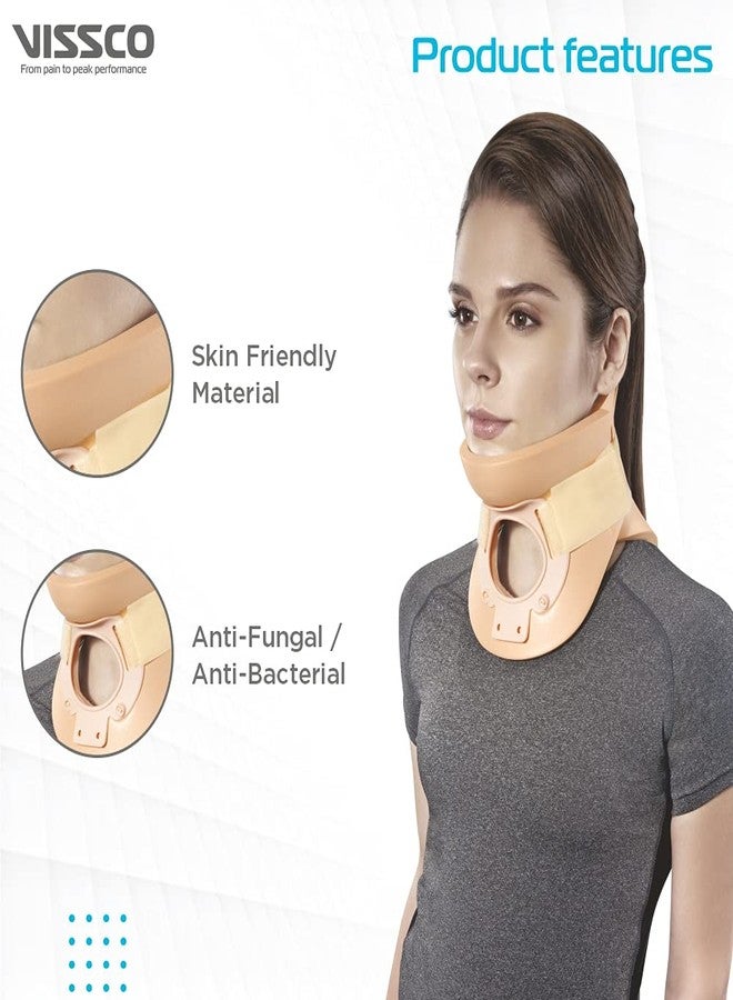 Vissco Cervical Collar (Philadelphia)- Rigid Neck Brace for Cervical Spine Immobilization and Pain Relief, Firm Neck Support for Fractures and Post-Surgery, for Men and Women- Small (Beige) - Image 4