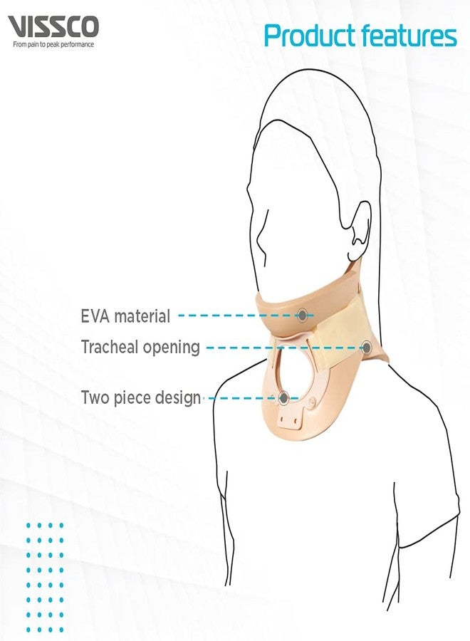 Vissco Cervical Collar (Philadelphia)- Rigid Neck Brace for Cervical Spine Immobilization and Pain Relief, Firm Neck Support for Fractures and Post-Surgery, for Men and Women- Small (Beige) - Image 3