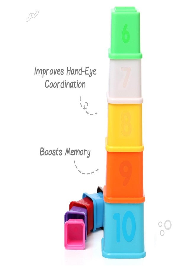 FIRSTCRY INTELLISKILLS مجموعة مكعبات بناء وتسلسل FIRSTCRY INTELLISKILLS المميزة، 10 قطع، لعبة تعليمية وتفاعلية للأطفال، مناسبة للرضع والأطفال الصغار ومرحلة ما قبل المدرسة، لتنمية مهاراتهم الذهنية، وألعاب مونتيسوري للأطفال من عمر سنة فما فوق، هدية مثالية لأعياد الميلاد - Image 4