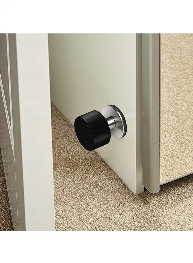 2 Pack Door Stoppers Stop with Extra Stickers, Self-Adhesive Door Stops with Black Rubber Bumper  Stainless Steel Body, Heavy Duty Door Knob Wall Protector Sound Dampening for Home  Office Use - Image 4