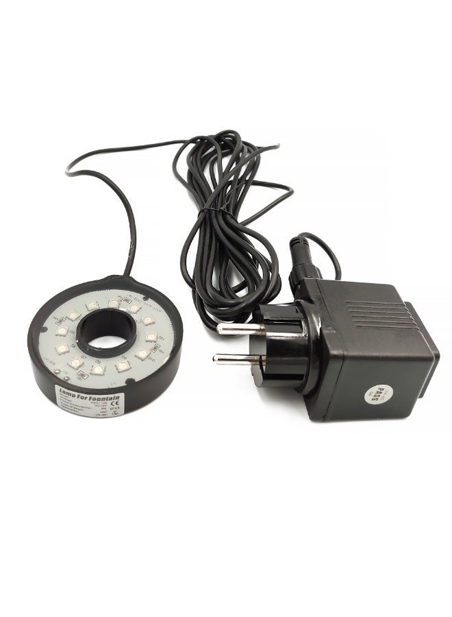 Sunsun 7 Automatic Colour Changing Pond LED Ring Fountain Light & lamp SunSun CED-105 2W LED , Submersible or Surface-Mounted IP68 Waterproof Rating - Image 1