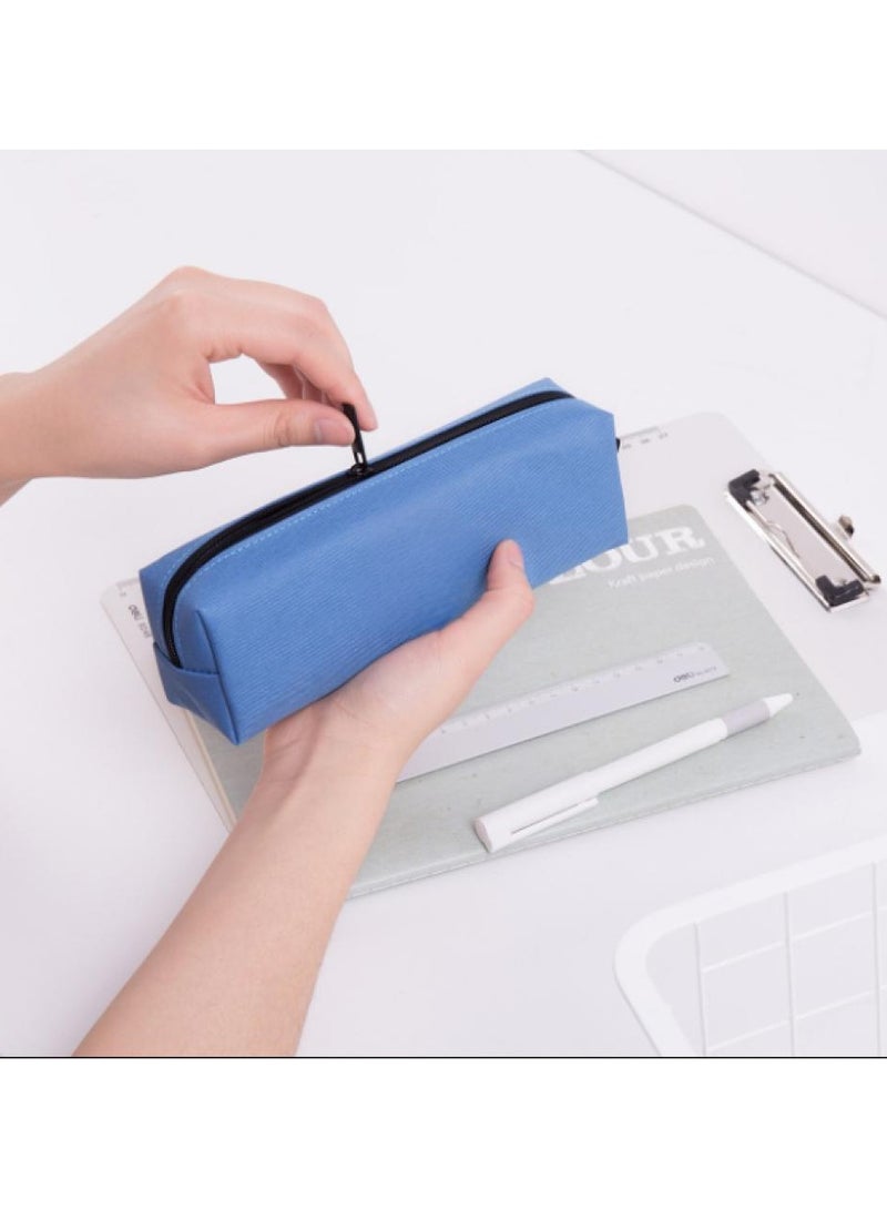 حافظة أقلام محمولة - حقيبة زرقاء للأقلام والقرطاسية للمدرسة والمكتب والسفر - Image 2