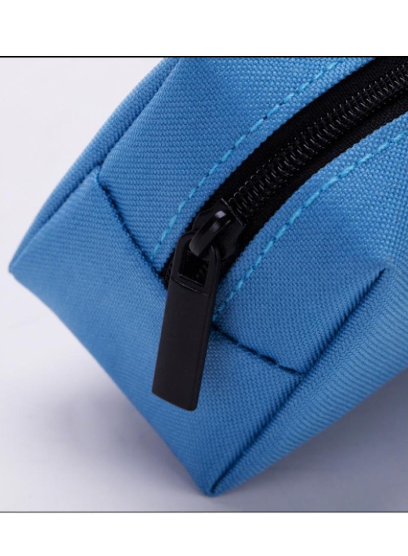 حافظة أقلام محمولة - حقيبة زرقاء للأقلام والقرطاسية للمدرسة والمكتب والسفر - Image 3