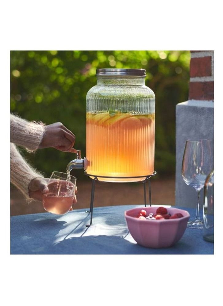 VARDAGEN Glass Jar With Tap Clear/Silver 5L  - Image 2