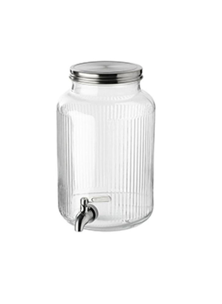 VARDAGEN Glass Jar With Tap Clear/Silver 5L  - Image 1