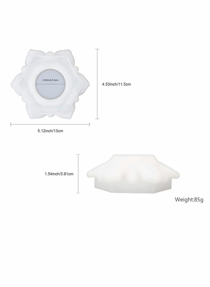 Y&D Lotus Shape Moulds, Candle Holders Resin Mould Flower Candlestick Epoxy Casting Silicone Jewellery Storage Box Making Moulds for DIY Containers Jewelry Trays Home Decor  - Image 3