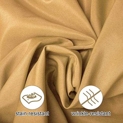Ascoza 2pack 108 Inch Gold Round Tablecloth in Washable Polyester Fabric for Wedding/Banquet/Restaurant/Parties - Image 3