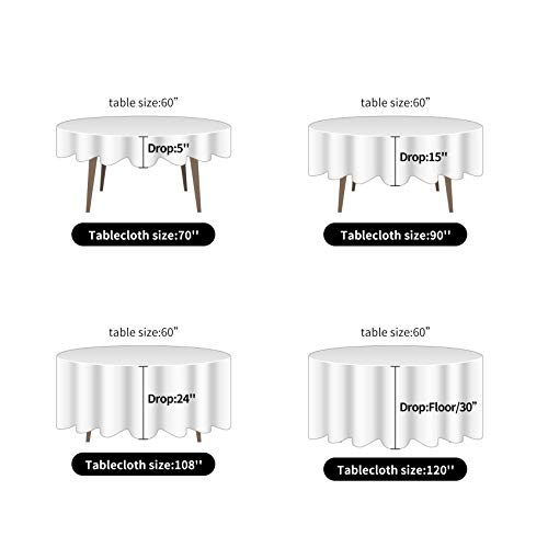 Ascoza 2pack 108 Inch Gold Round Tablecloth in Washable Polyester Fabric for Wedding/Banquet/Restaurant/Parties - Image 5