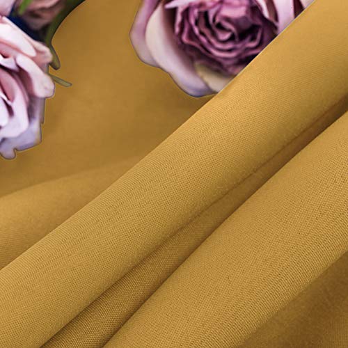 Ascoza 2pack 108 Inch Gold Round Tablecloth in Washable Polyester Fabric for Wedding/Banquet/Restaurant/Parties - Image 2