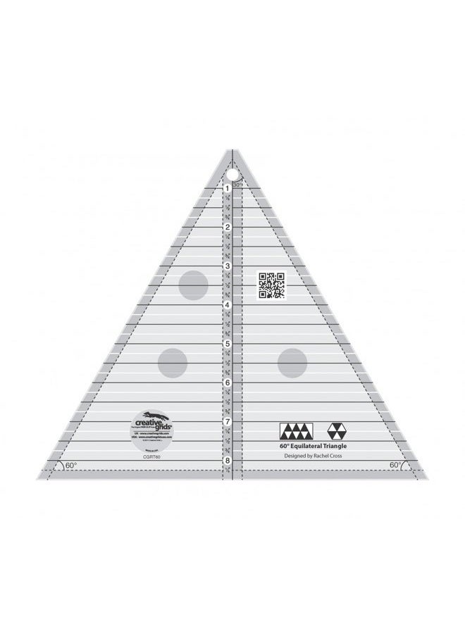 Creative Grids 60 Degree Triangle 8-1/2in Quilt Ruler - CGRT60 - Image 1
