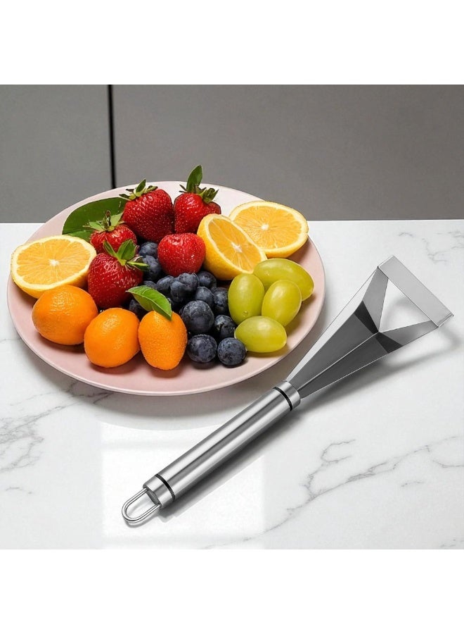 Fruit Carving Knife, Stainless Steel Triangular Vegetable Cutter Tools, DIY V Channel Engraving Blades for Kitchen Platter Decoration Pumpkin Food Cutting - Image 3