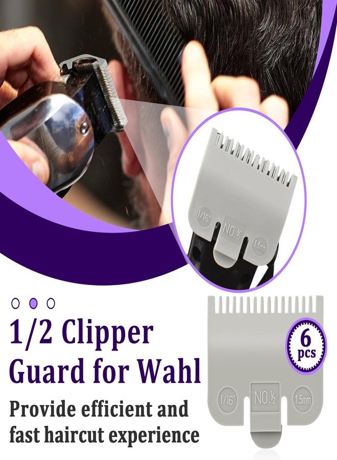 chaseroad 6 PCS Clipper Guards Set for Wahl, 1/2 Clipper Guard #3137-101, Premium Guards Great for Professional Stylists and Barbers - Grey - Image 2
