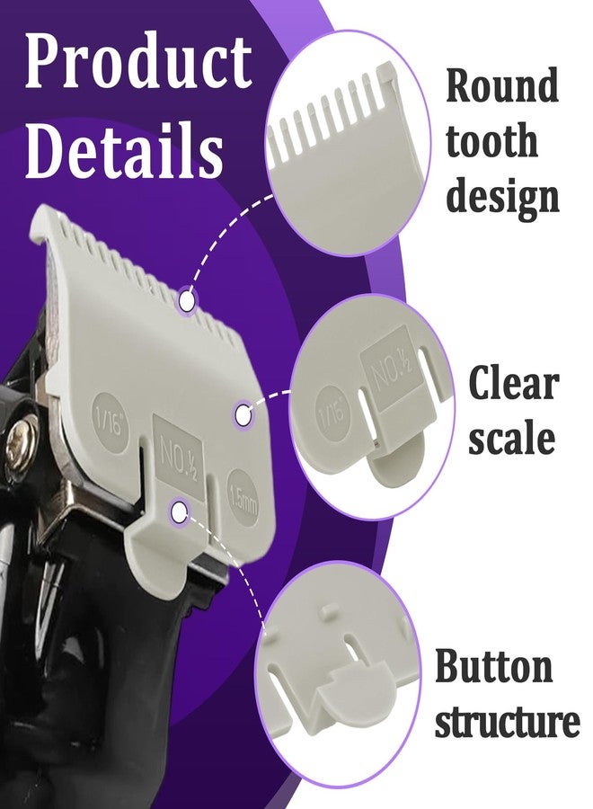 chaseroad 6 PCS Clipper Guards Set for Wahl, 1/2 Clipper Guard #3137-101, Premium Guards Great for Professional Stylists and Barbers - Grey - Image 4