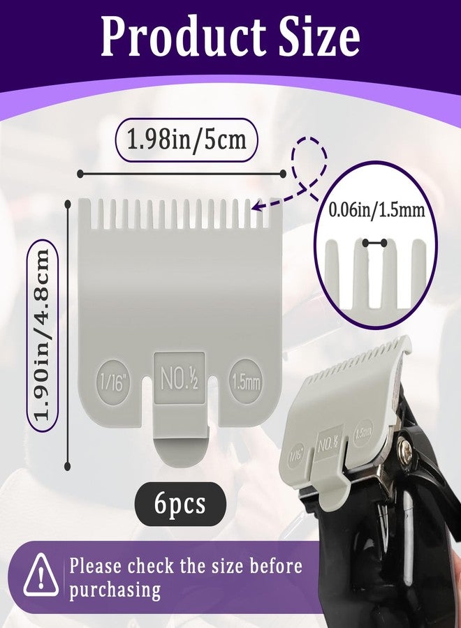 chaseroad 6 PCS Clipper Guards Set for Wahl, 1/2 Clipper Guard #3137-101, Premium Guards Great for Professional Stylists and Barbers - Grey - Image 3