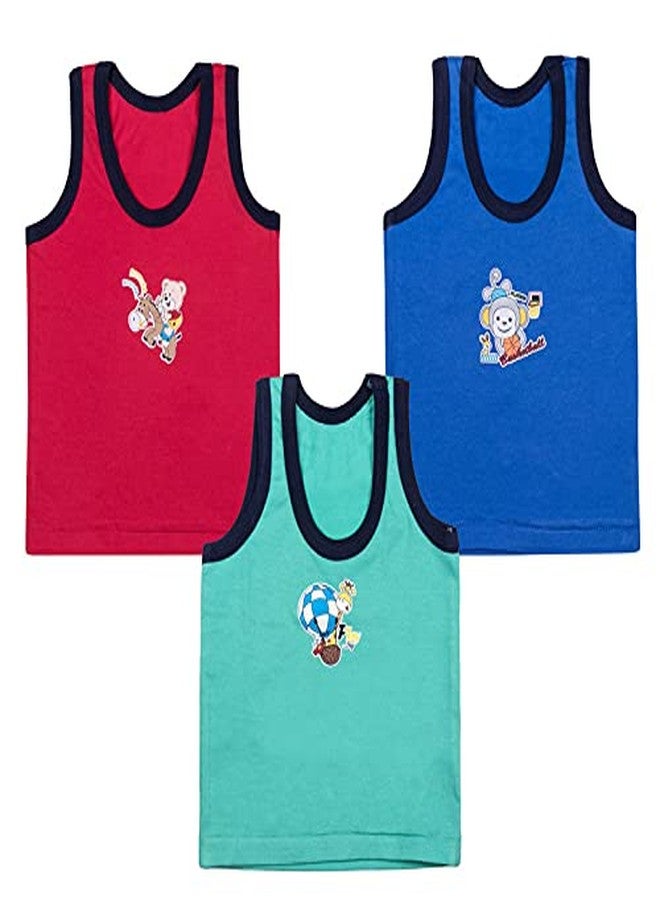 Dazzlia 1-2 Year boy Baniyan/Undershirts/Ganji/Sleeveless Summer wear Multicolor Combo