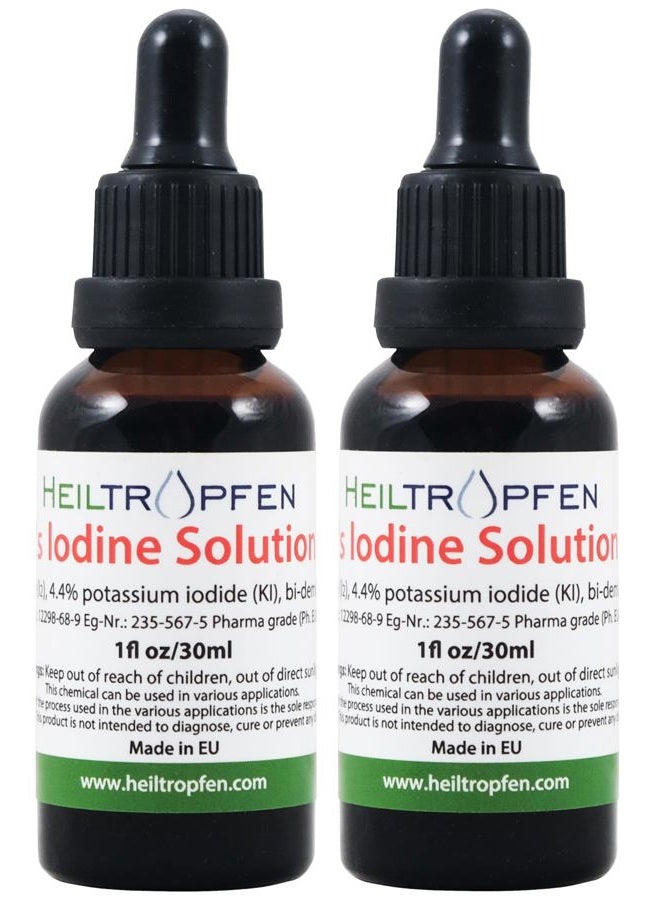 Heiltropfen 2X 2.2% Lugol's Iodine Solution 2x1 Fl Oz - 2x30 ml | Pharmaceutical Grade Ingredients | Lugols Solution Made with Iodine and Potassium Iodide | Set of Two Bottles | Heiltropfen® - Image 2