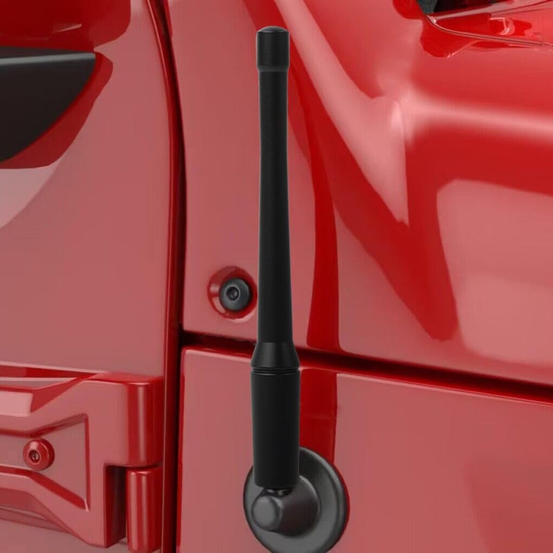 YOCTM Short Antenna Trim for Jeep Wrangler JK JL JLU JT Rubicon Sahara Sport 2007-2025 Antenna Base Replacement Accessories 5.9 inch 1-Pack - Image 1